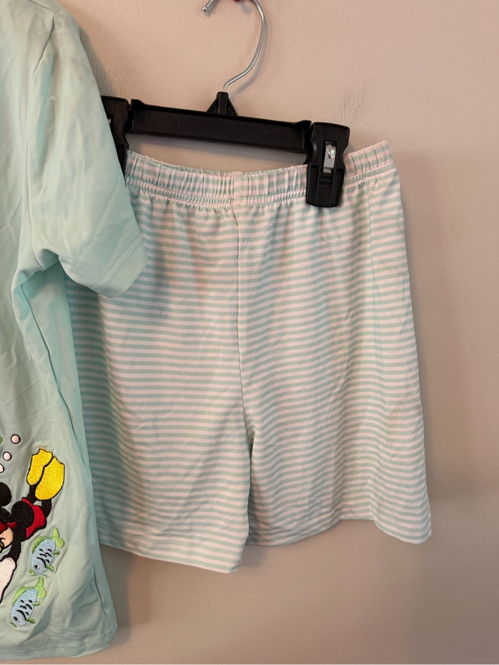 Little Bear Smocks Mickey Mouse Light Aqua Outfit - Picture 6 of 6